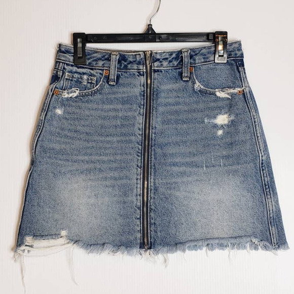 Abercrombie and Fitch Zoe Natural Rise Vintage A-Line Denim Skirt Zipper 4 27 - Picture 11 of 11